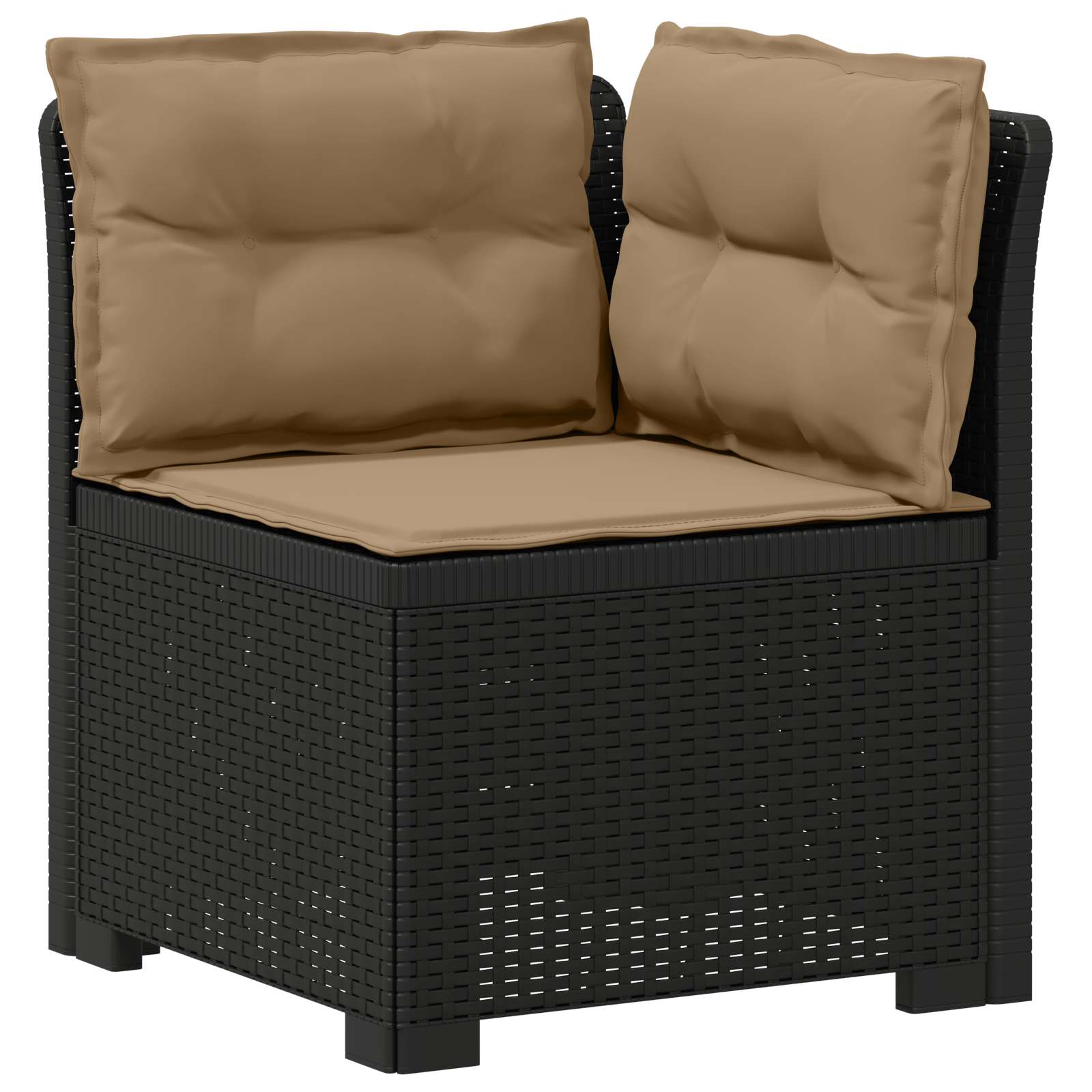 4-Sitzer Garten Sofa mit Kissen Rattan Look PP Anthrazit