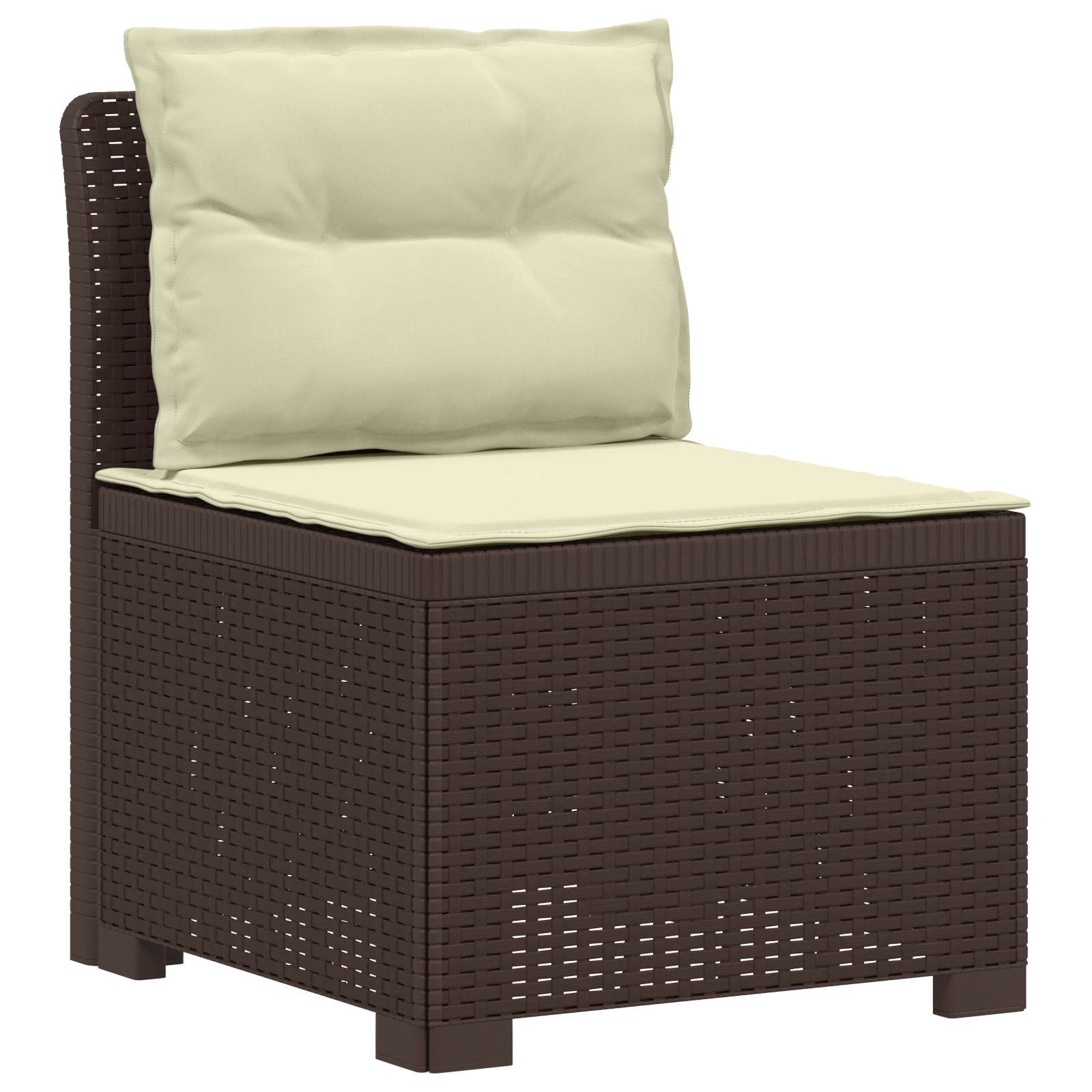 4-Sitzer Garten Sofa mit Kissen Rattan Look PP Braun