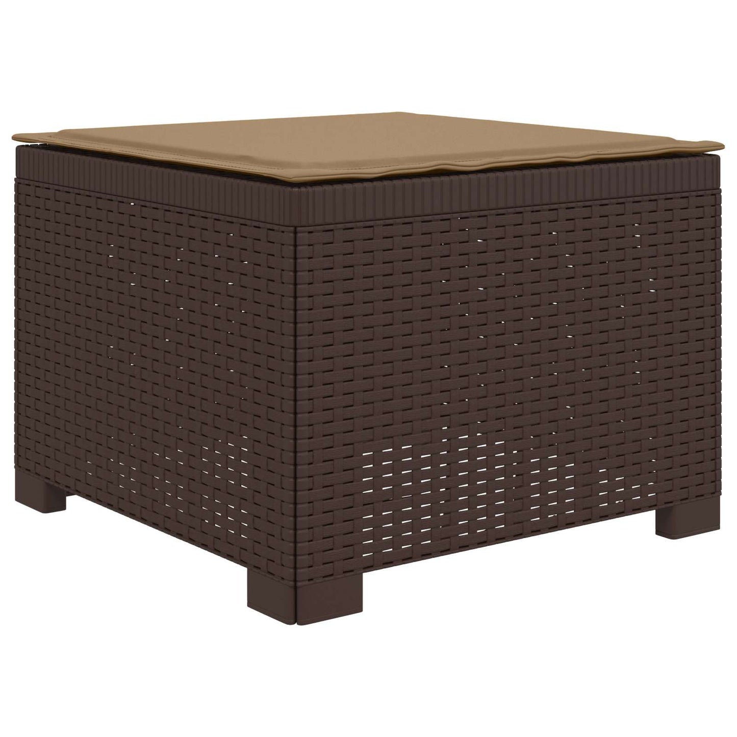 4-Sitzer Garten Sofa mit Kissen Rattan Look PP Braun