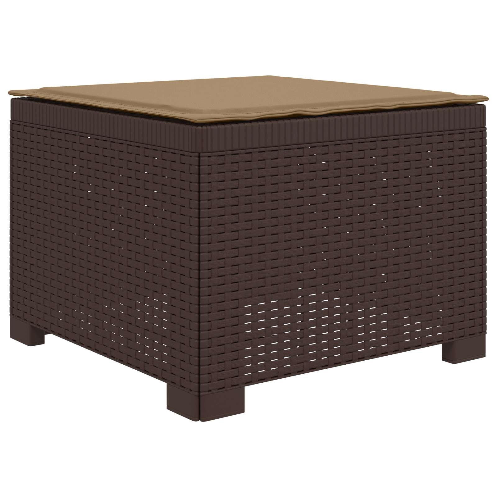 4-Sitzer Garten Sofa mit Kissen Rattan Look PP Braun