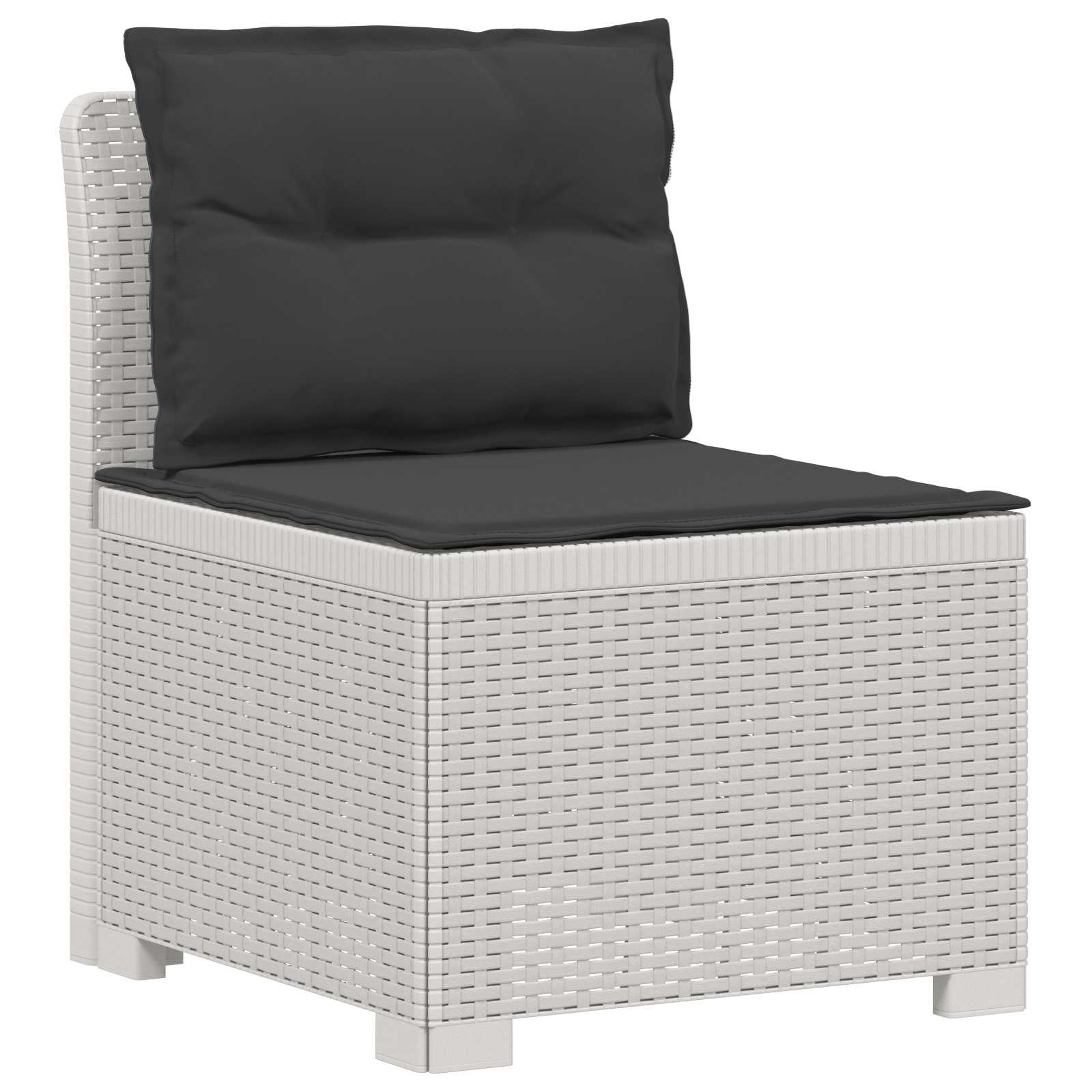 4-Sitzer Garten Sofa mit Kissen Rattan Look PP Weiß
