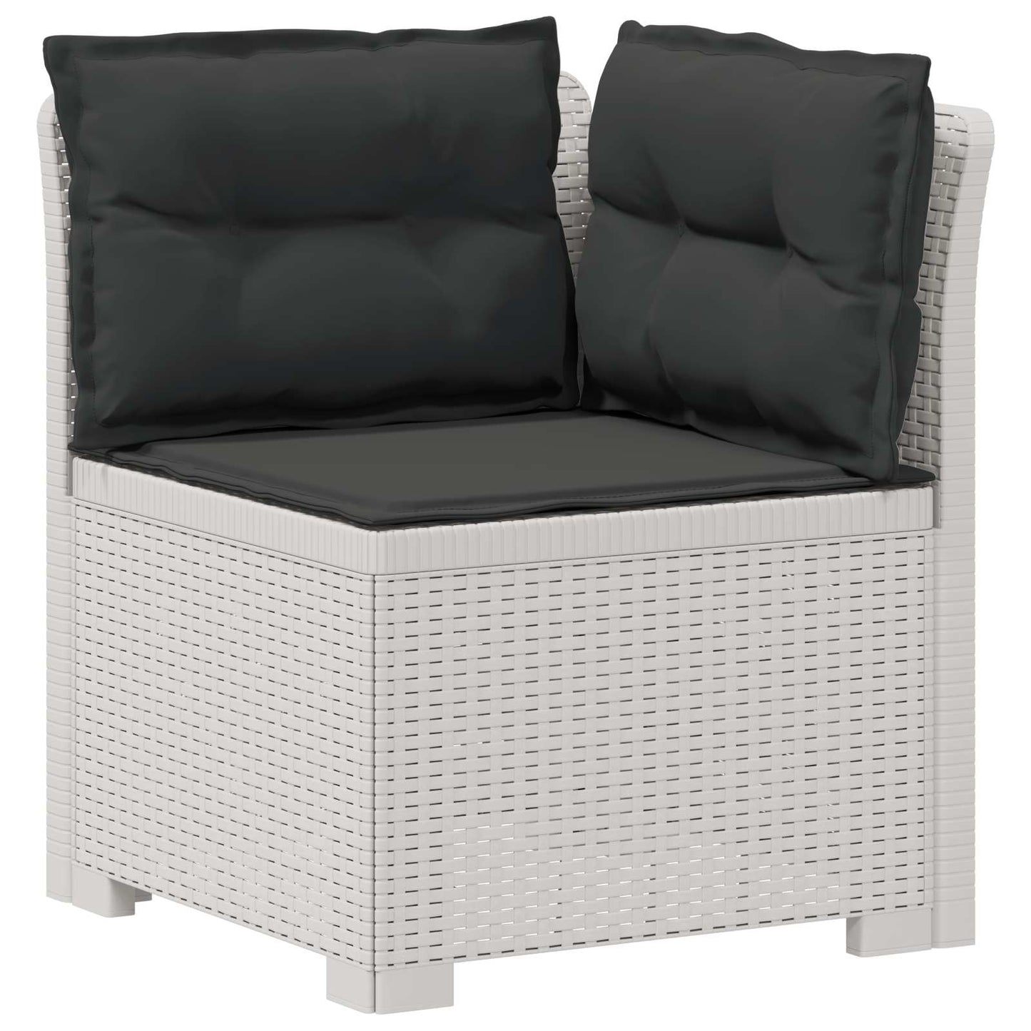 4-Sitzer Garten Sofa mit Kissen Rattan Look PP Weiß