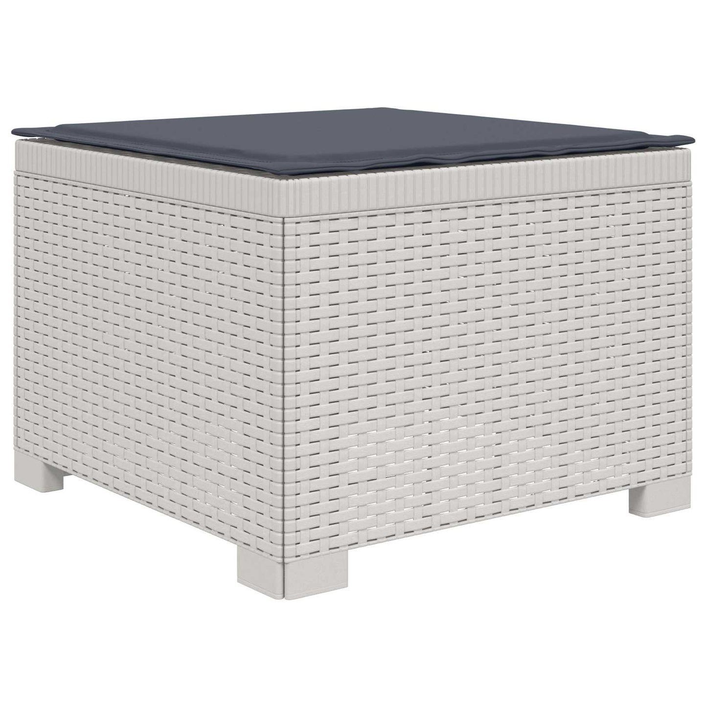 4-Sitzer Garten Sofa mit Kissen Rattan Look PP Weiß