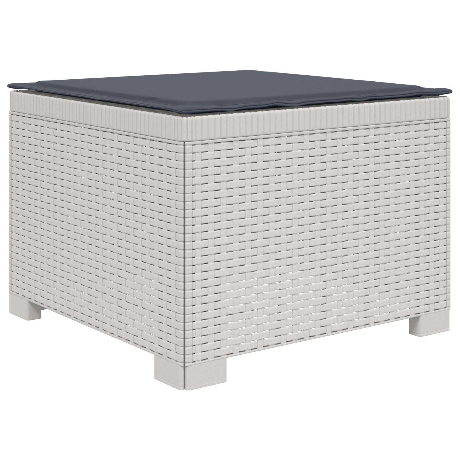 4-Sitzer Garten Sofa mit Kissen Rattan Look PP Weiß