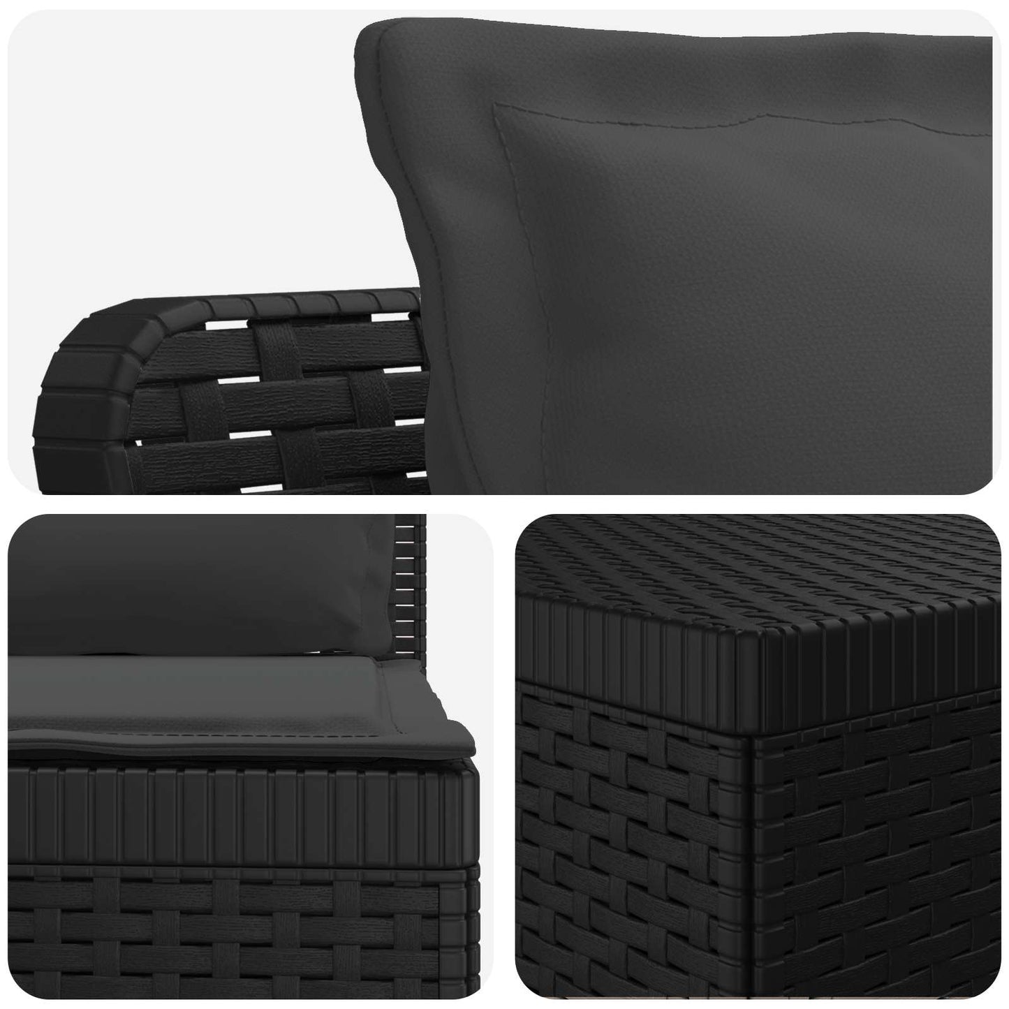 4-Sitzer Garten Sofa mit Kissen Rattan Look PP Anthrazit