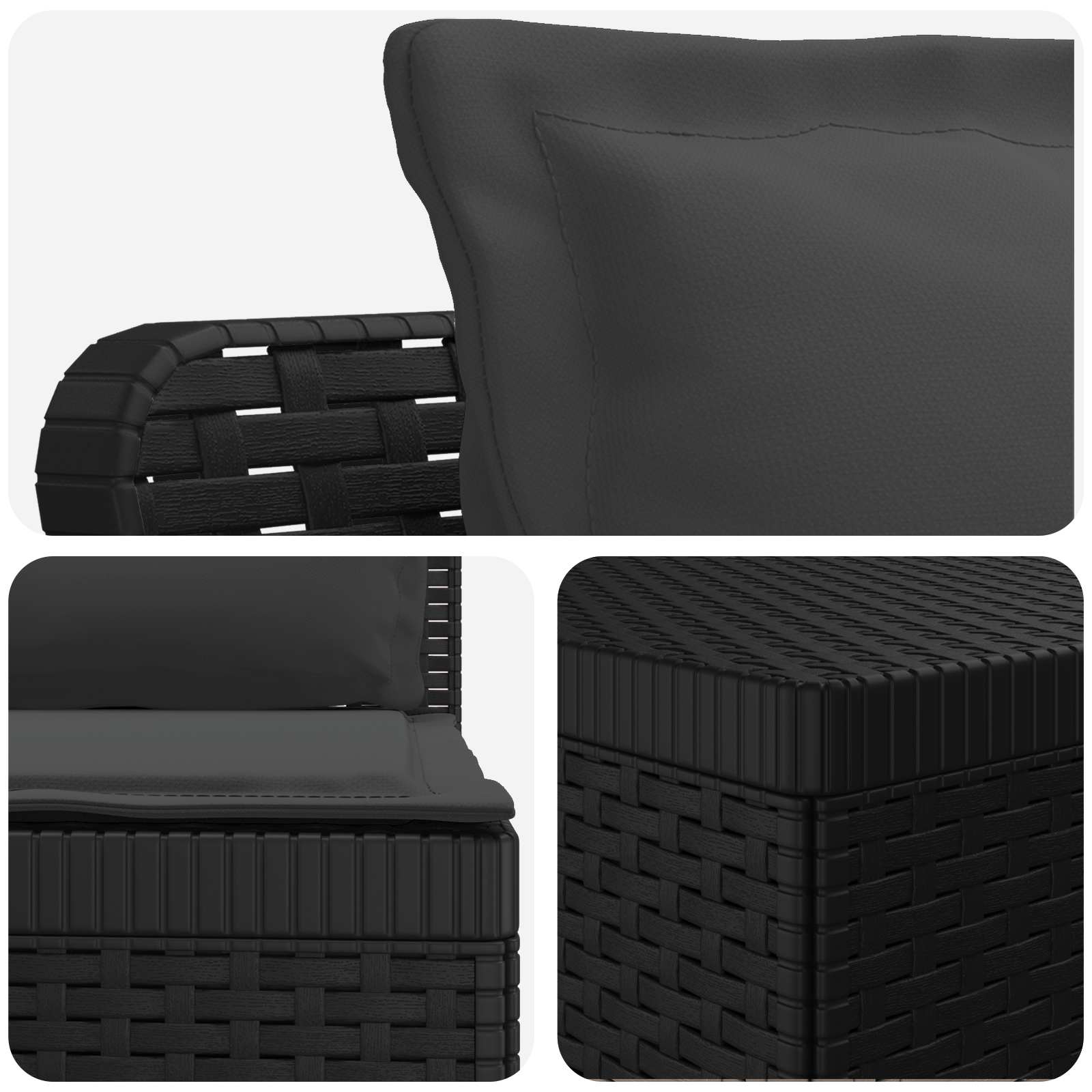 4-Sitzer Garten Sofa mit Kissen Rattan Look PP Anthrazit