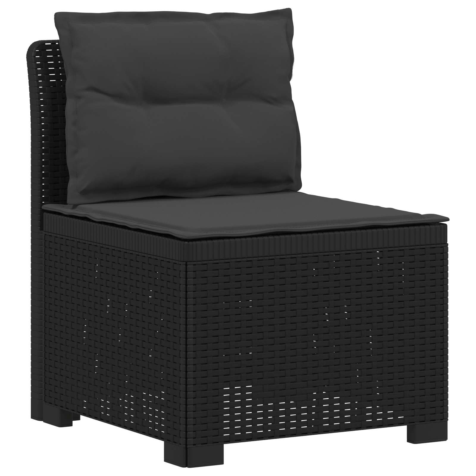 4-Sitzer Garten Sofa mit Kissen Rattan Look PP Anthrazit