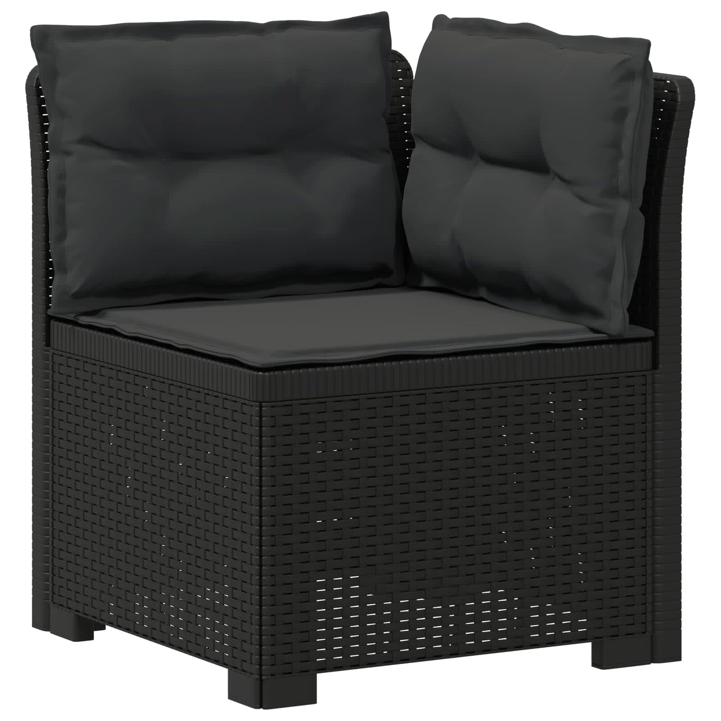 4-Sitzer Garten Sofa mit Kissen Rattan Look PP Anthrazit