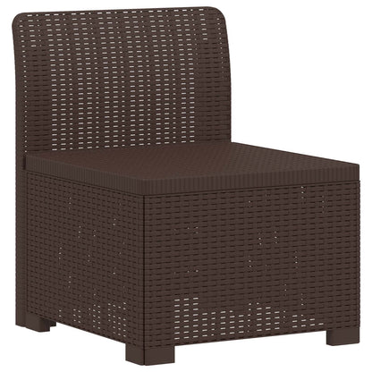 5-Sitzer Gartensofa Rattan-Look PP Braun