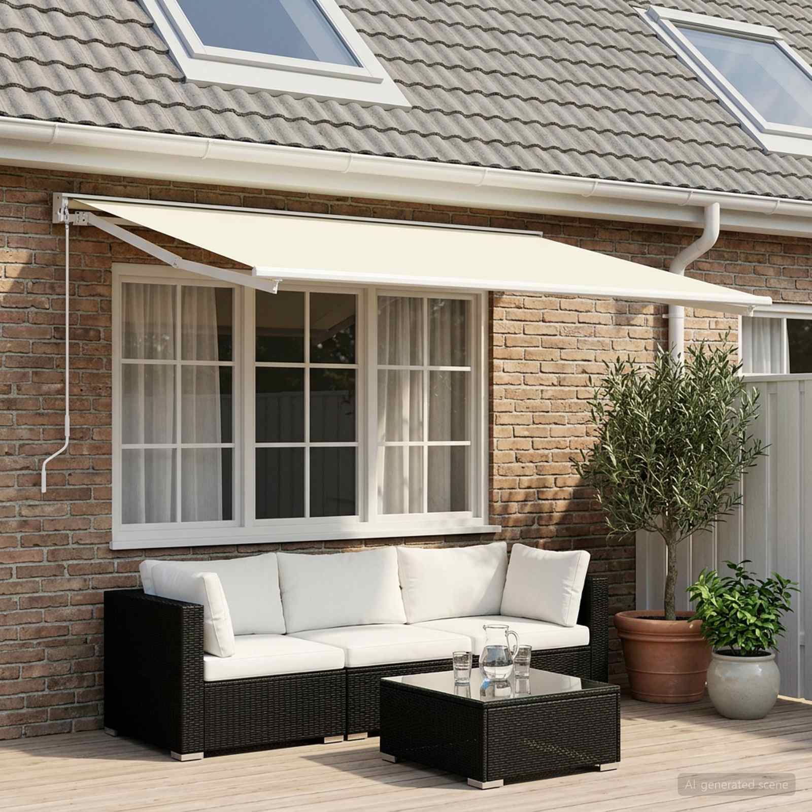 Markisenersatzstoff Creme 250 x 200 cm Polyester