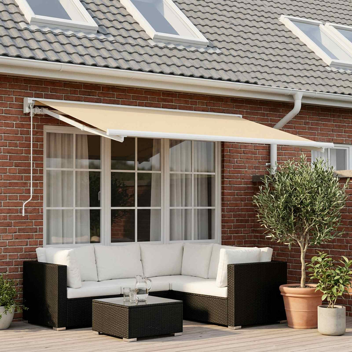 Markisenersatzstoff Creme 300 x 250 cm Polyester