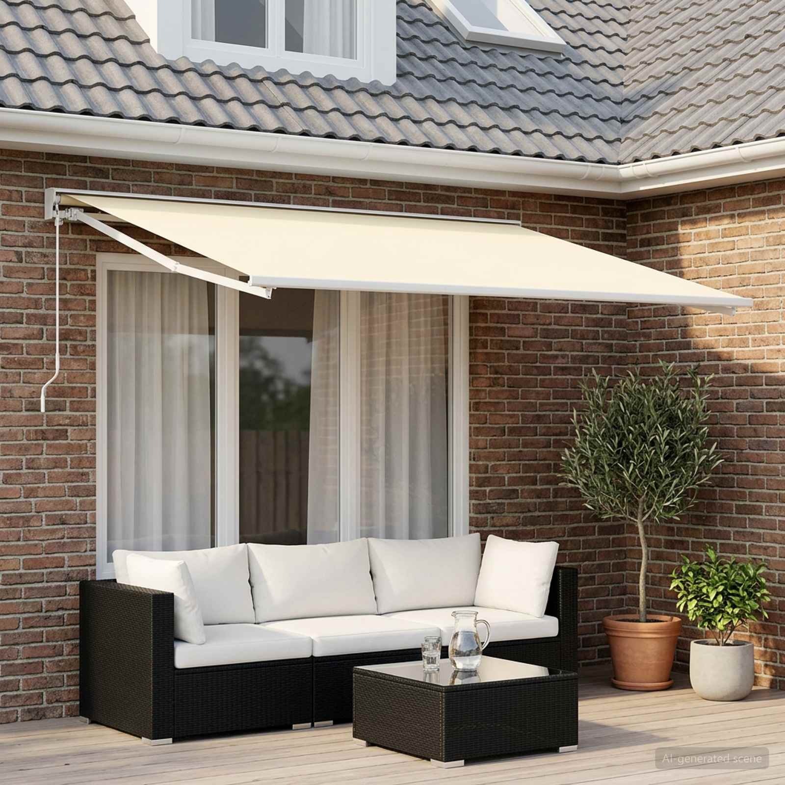 Markisenersatzstoff Creme 300 x 250 cm Polyester