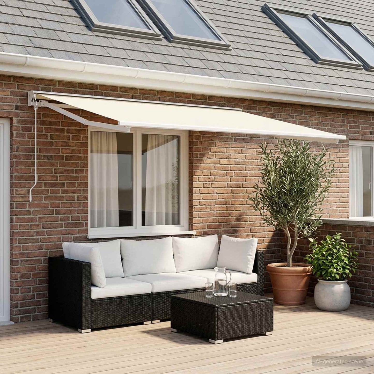 Markisenersatzstoff Creme 400 x 300 cm Polyester