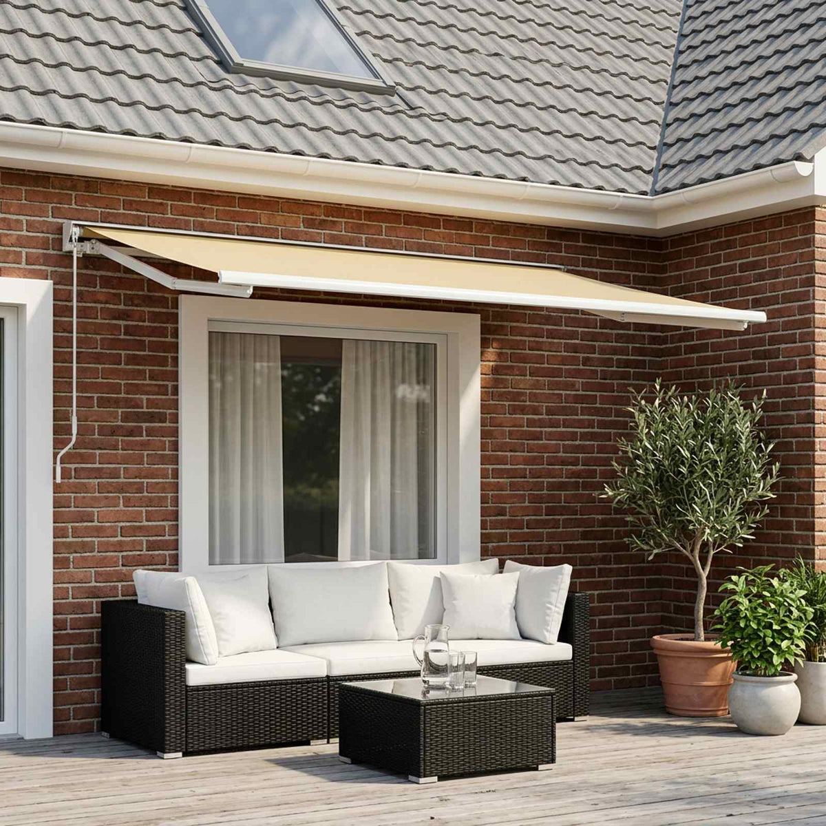 Markisenersatzstoff Creme 500 x 350 cm Polyester