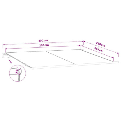 Markisenersatzstoff Gelb und Weiß 300 x 250 cm Polyester
