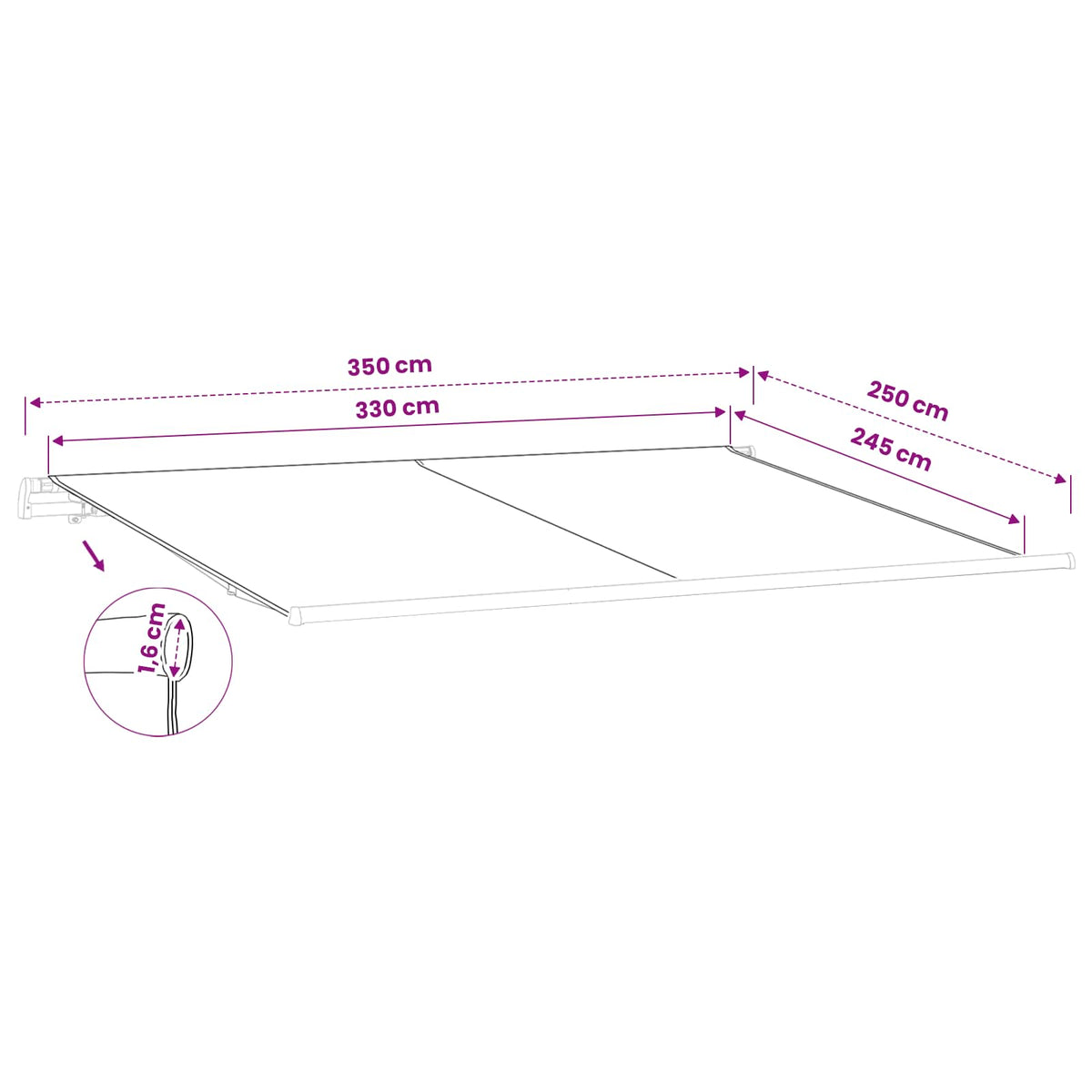 Markisenersatzstoff Gelb und Weiß 350 x 250 cm Polyester