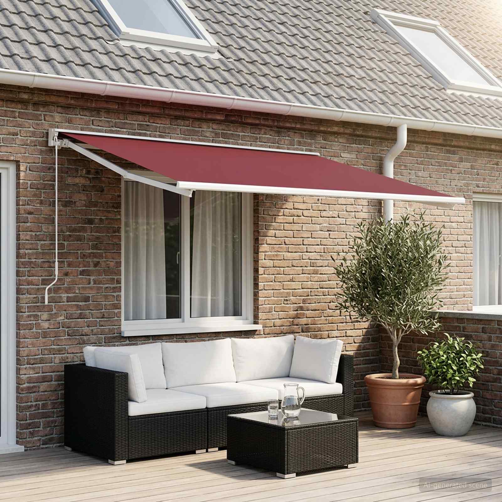 Markisenersatzstoff Bordeauxrot 450 x 300 cm Polyester