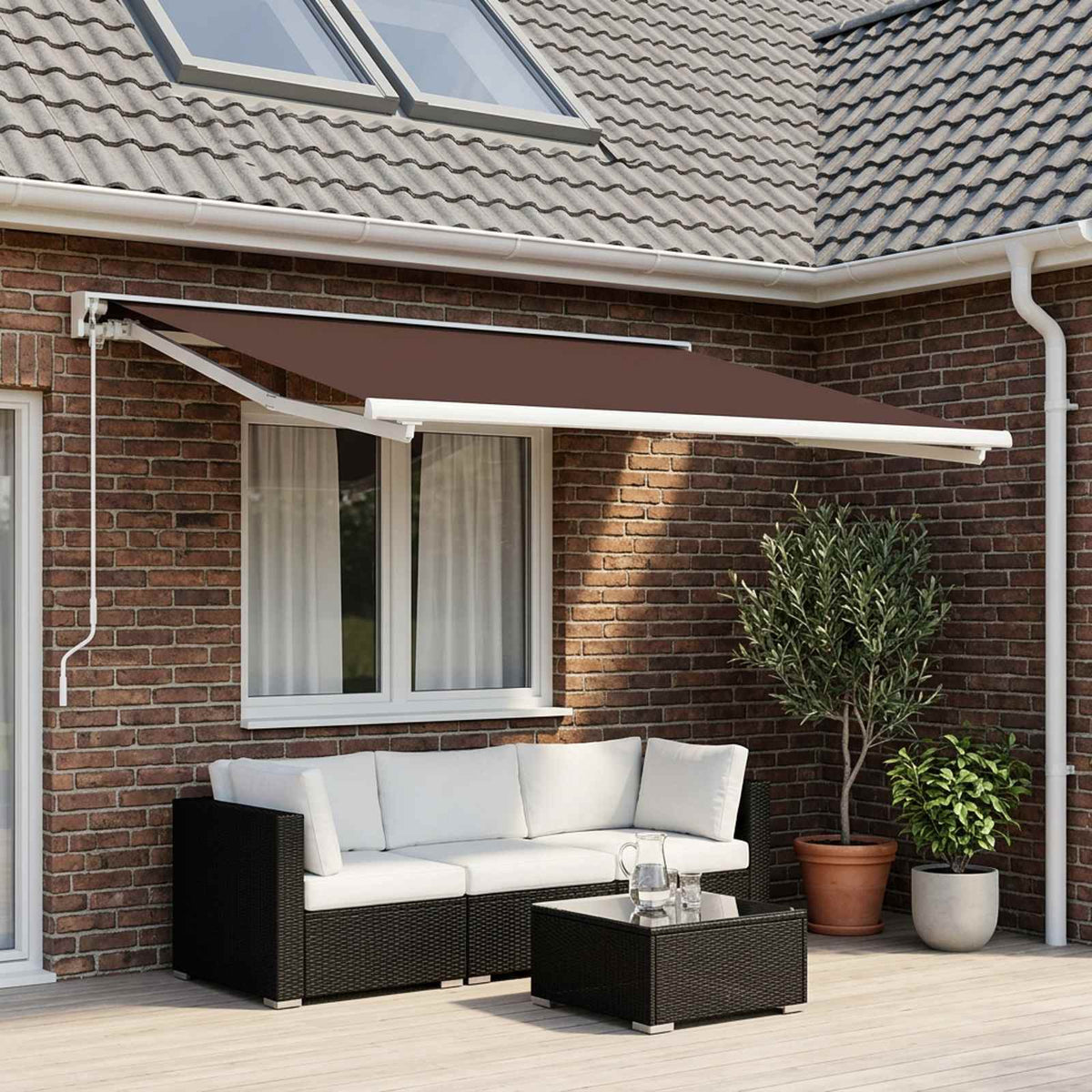 Markisenersatzstoff Braun 250 x 200 cm Polyester