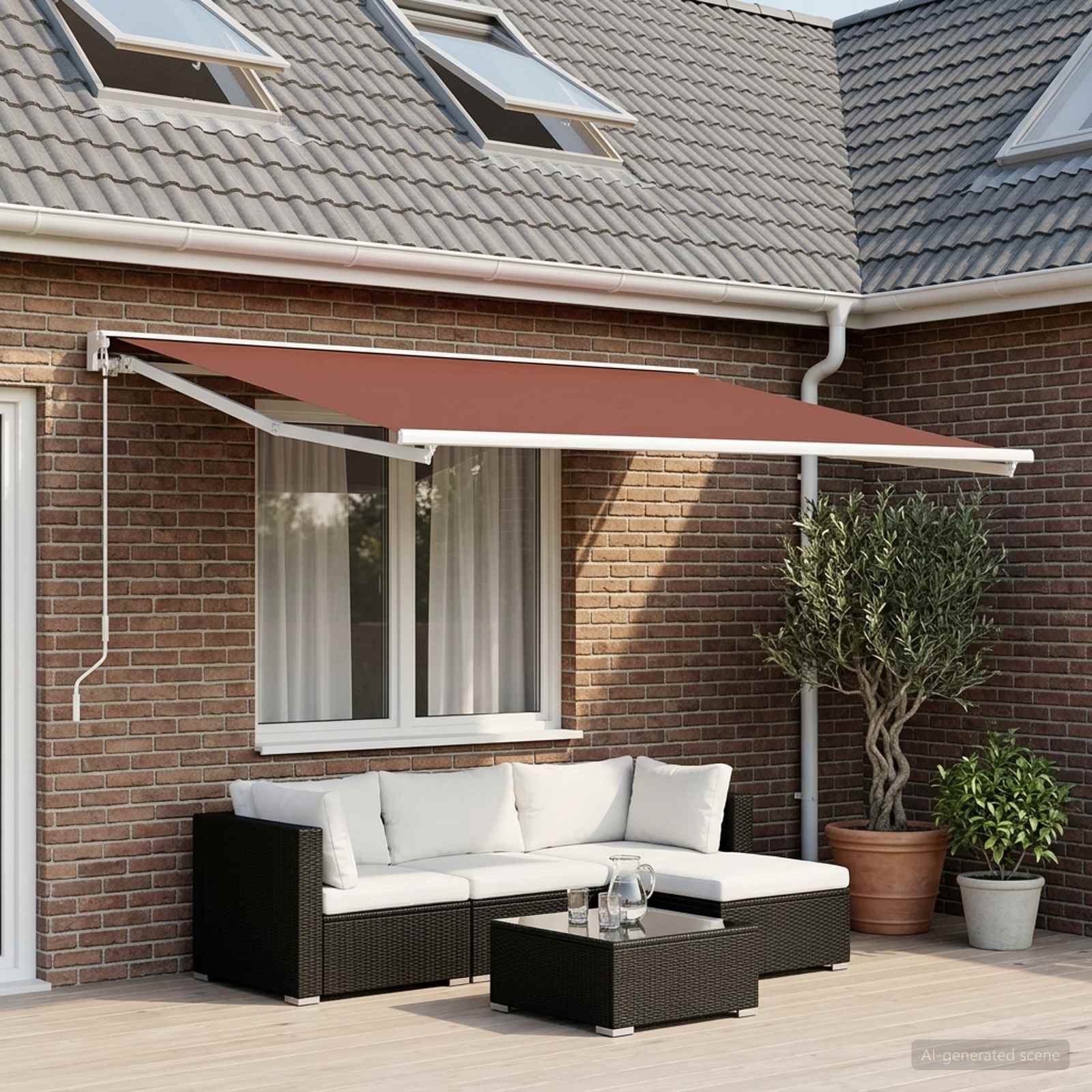 Markisenersatzstoff Braun 350 x 200 cm Polyester
