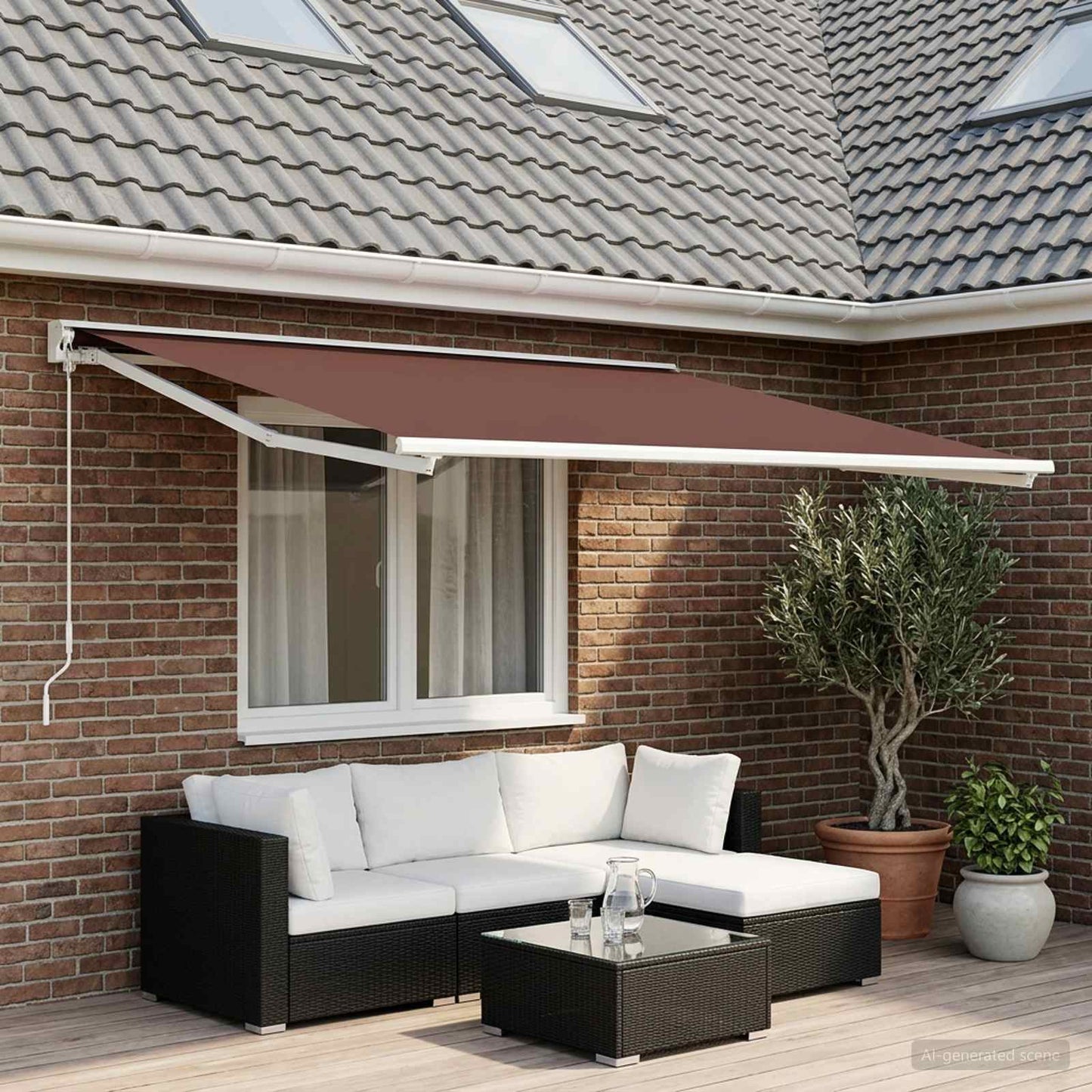 Markisenersatzstoff Braun 300 x 250 cm Polyester