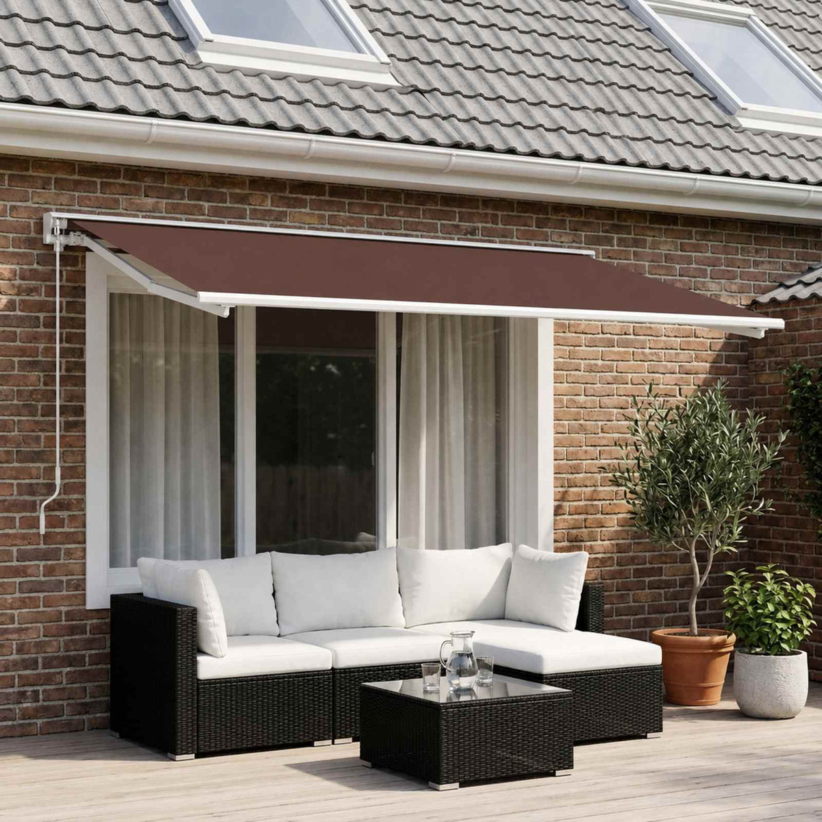 Markisenersatzstoff Braun 500 x 300 cm Polyester