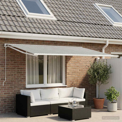 Markisenersatzstoff Anthrazit und Weiß 350 x 200 cm Polyester