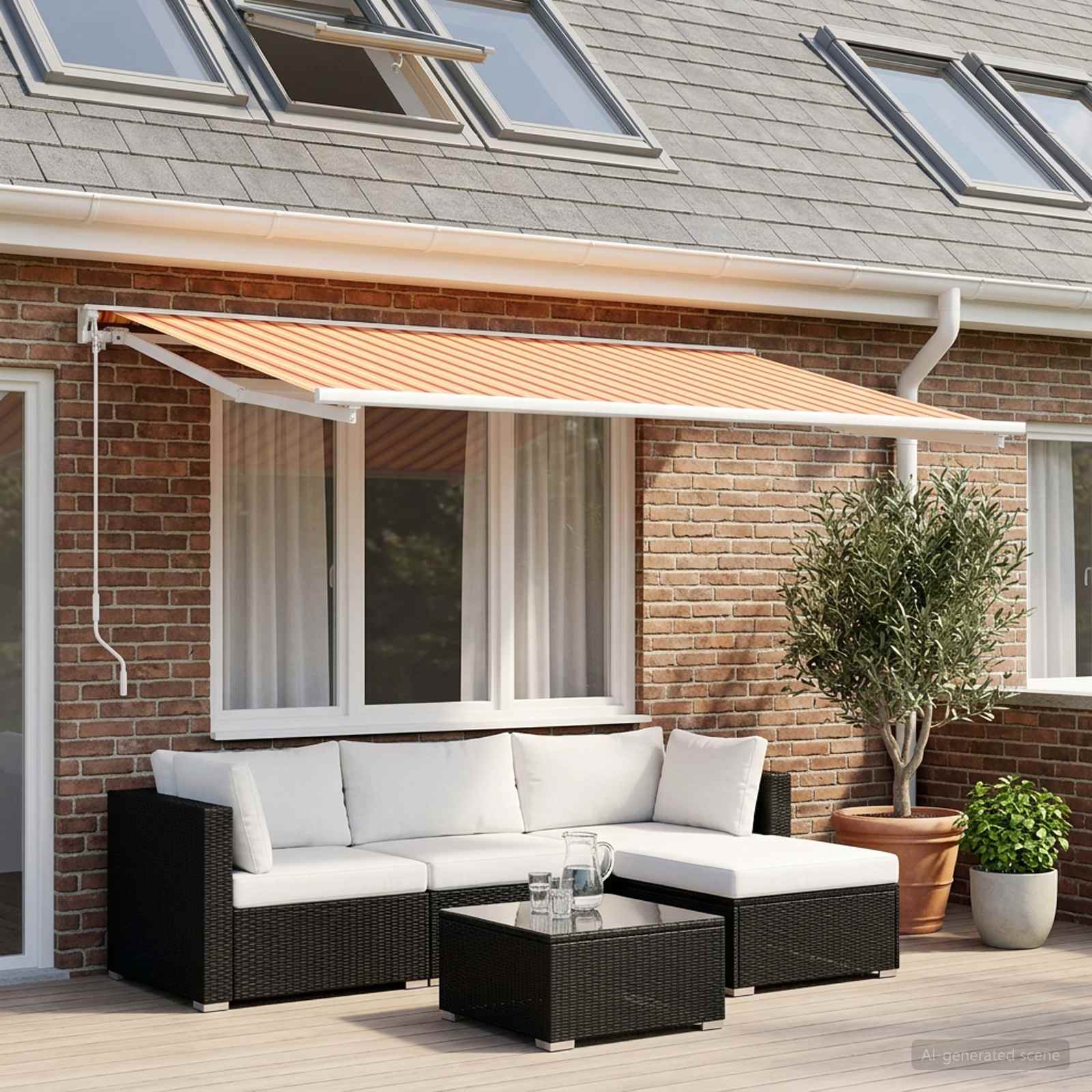 Markisenersatzstoff Mehrfarbig 350 x 200 cm Polyester