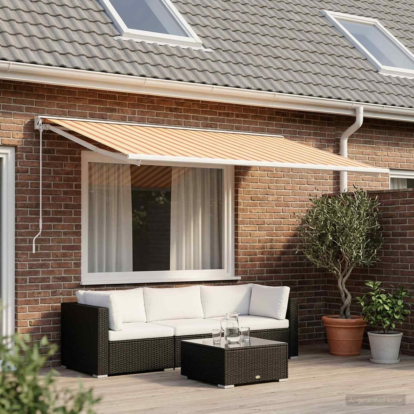Markisenersatzstoff Mehrfarbig 500 x 300 cm Polyester