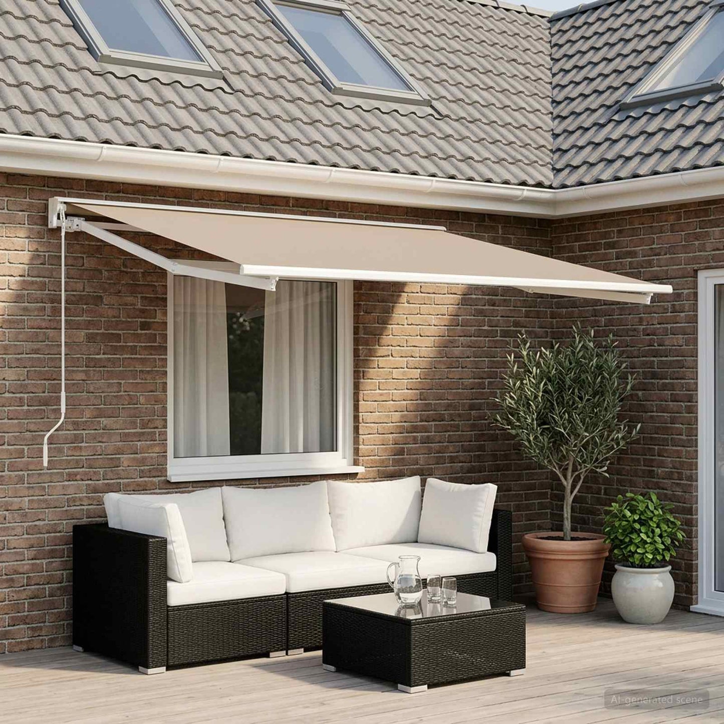 Markisenersatzstoff Beige 300 x 250 cm Polyester