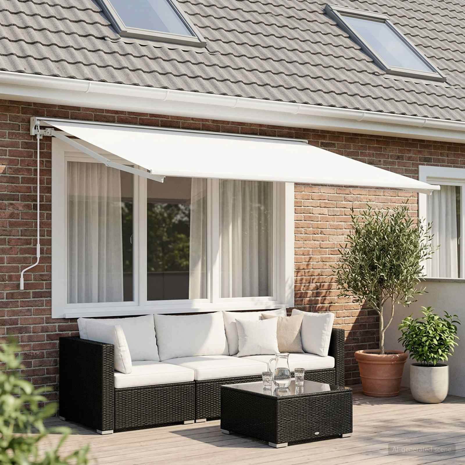 Markisenersatzstoff Weiß 300 x 250 cm Polyester