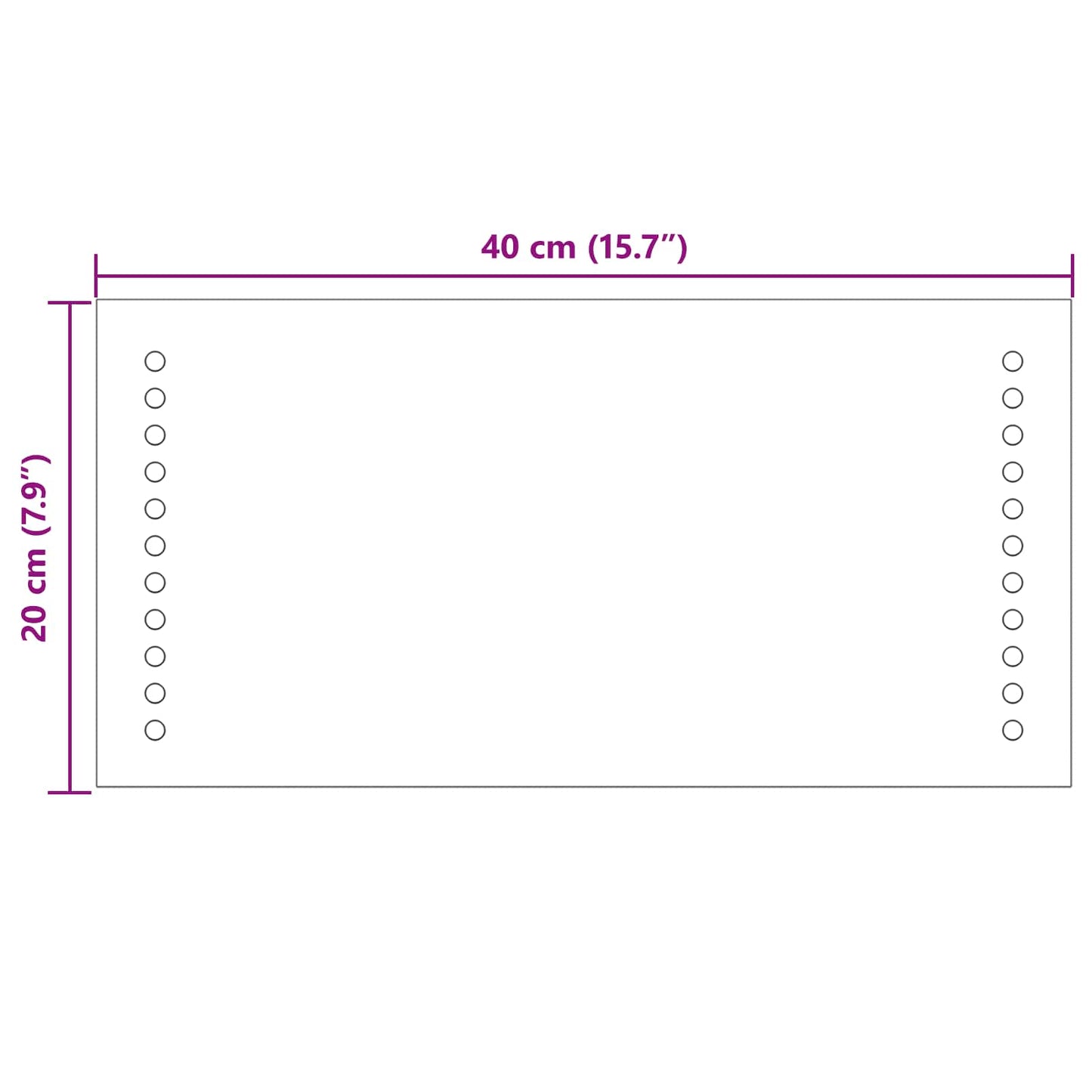 LED-Badezimmerspiegel Transparent 40 x 20 cm Gehärtetes Glas