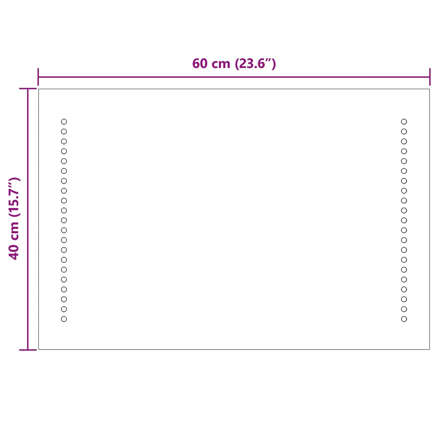 LED-Badezimmerspiegel Transparent 60 x 40 cm Gehärtetes Glas