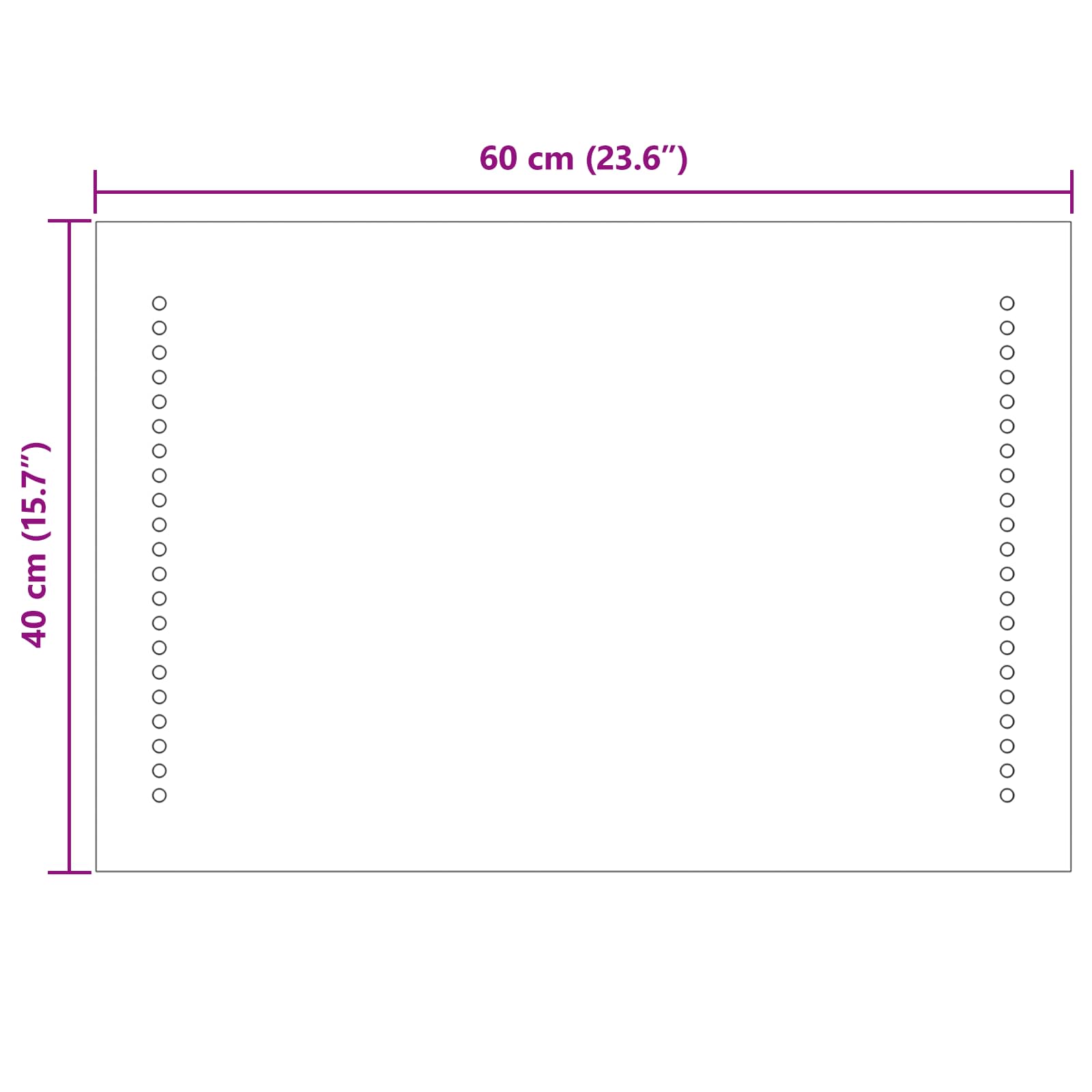 LED-Badezimmerspiegel Transparent 60 x 40 cm Gehärtetes Glas