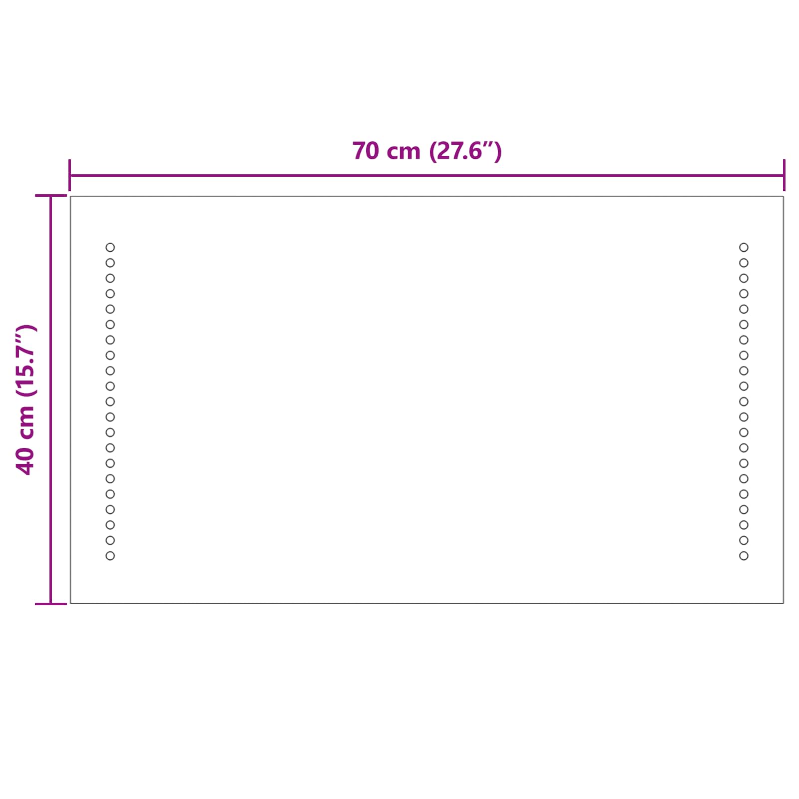 LED-Badezimmerspiegel Transparent 70 x 40 cm Gehärtetes Glas
