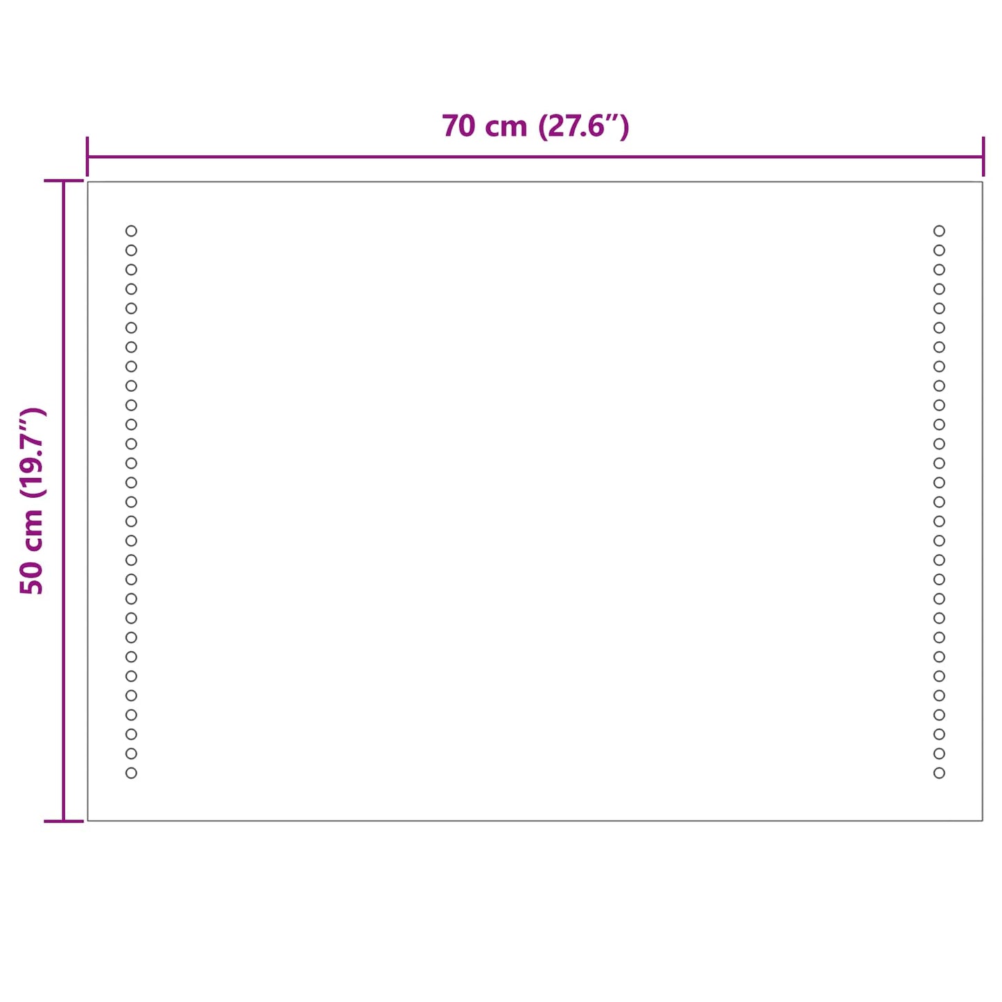 LED-Badezimmerspiegel Transparent 70 x 50 cm Gehärtetes Glas