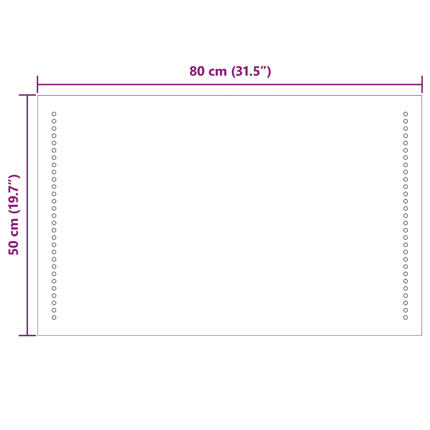 LED-Badezimmerspiegel Transparent 80 x 50 cm Gehärtetes Glas
