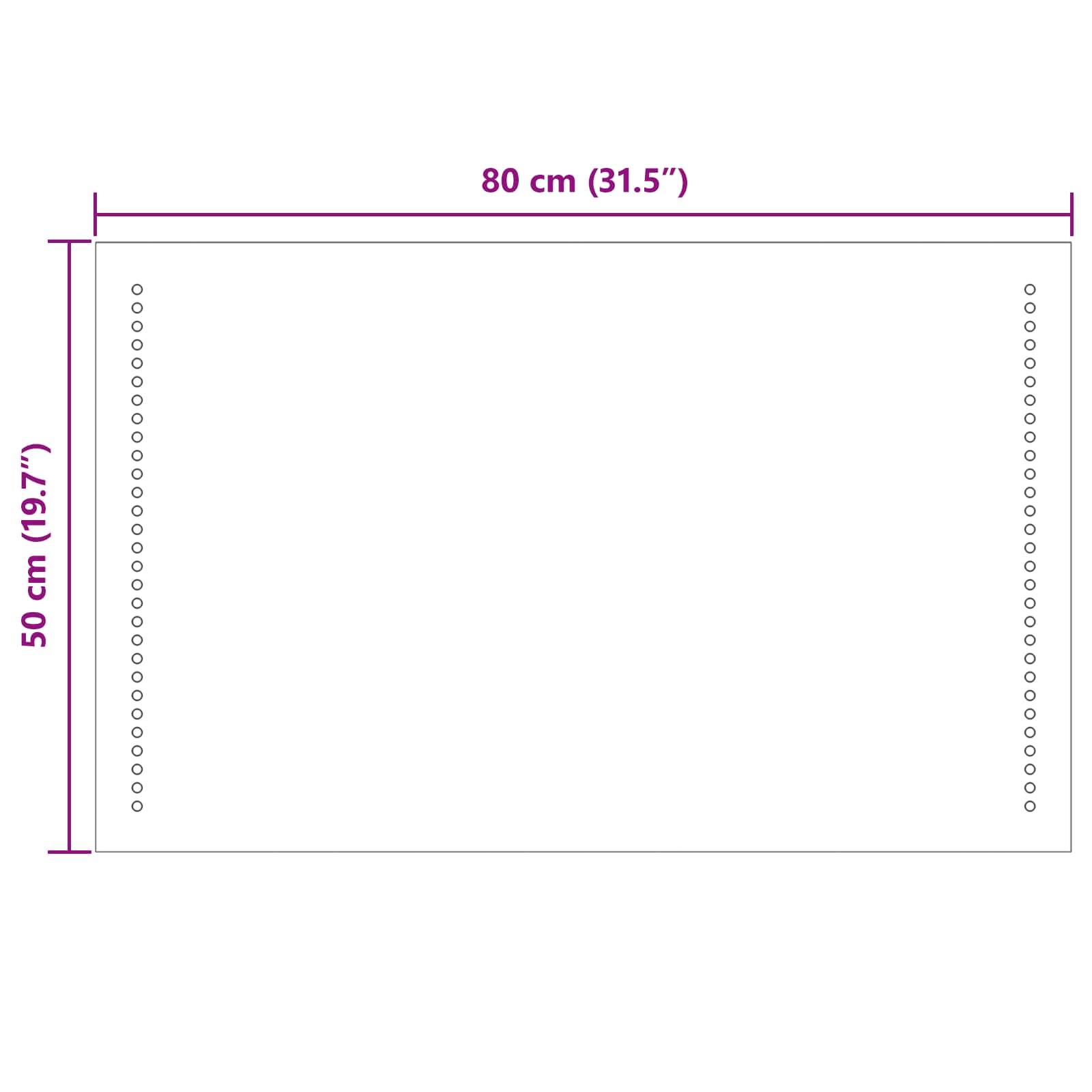LED-Badezimmerspiegel Transparent 80 x 50 cm Gehärtetes Glas