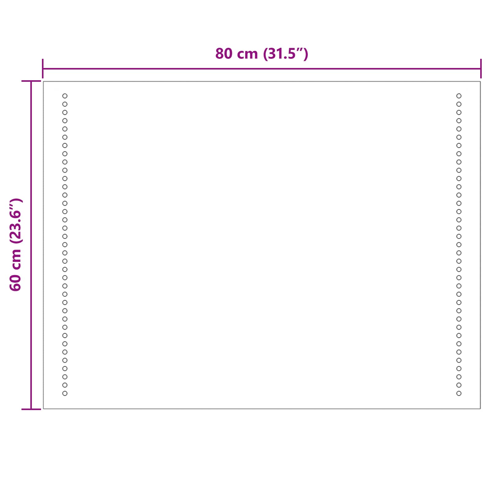 LED-Badezimmerspiegel Transparent 80 x 60 cm Gehärtetes Glas