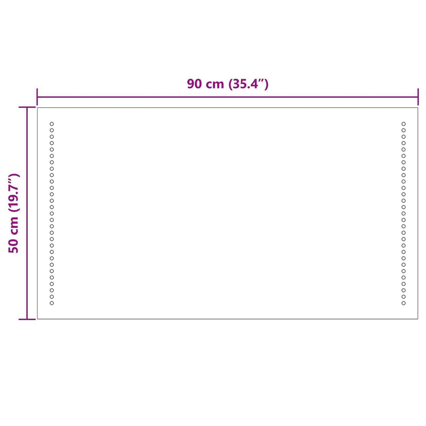 LED-Badezimmerspiegel Transparent 90 x 50 cm Gehärtetes Glas