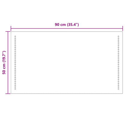 LED-Badezimmerspiegel Transparent 90 x 50 cm Gehärtetes Glas