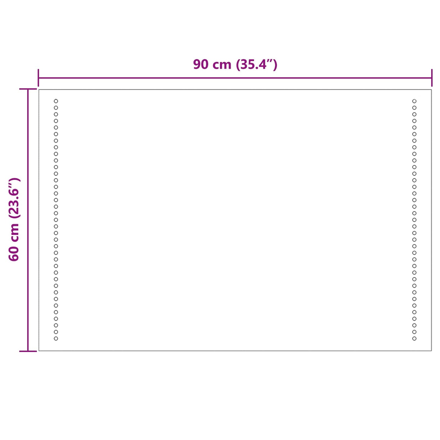 LED-Badezimmerspiegel Transparent 90 x 60 cm Gehärtetes Glas
