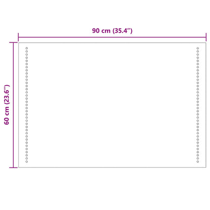 LED-Badezimmerspiegel Transparent 90 x 60 cm Gehärtetes Glas