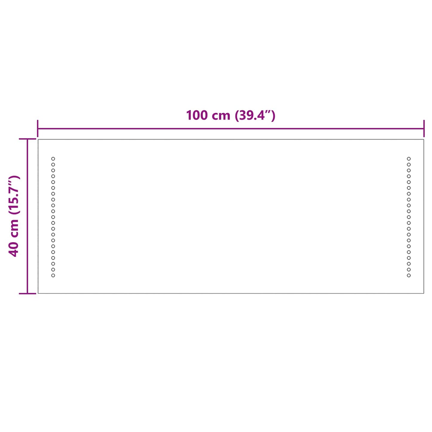LED-Badezimmerspiegel Transparent 100 x 40 cm Gehärtetes Glas