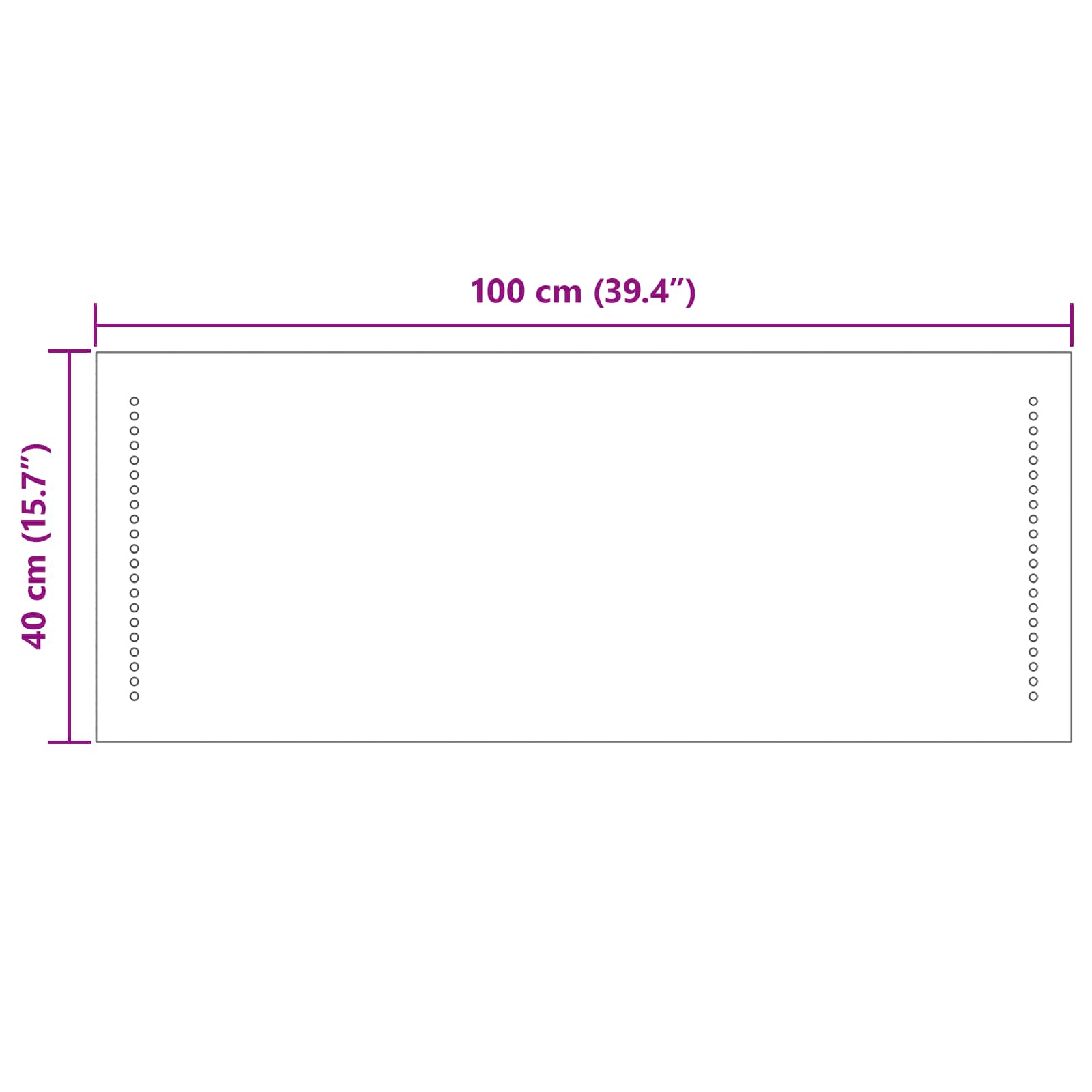 LED-Badezimmerspiegel Transparent 100 x 40 cm Gehärtetes Glas