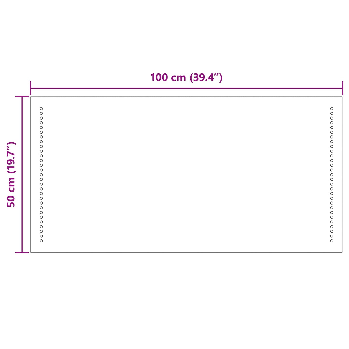 LED-Badezimmerspiegel Transparent 100 x 50 cm Gehärtetes Glas
