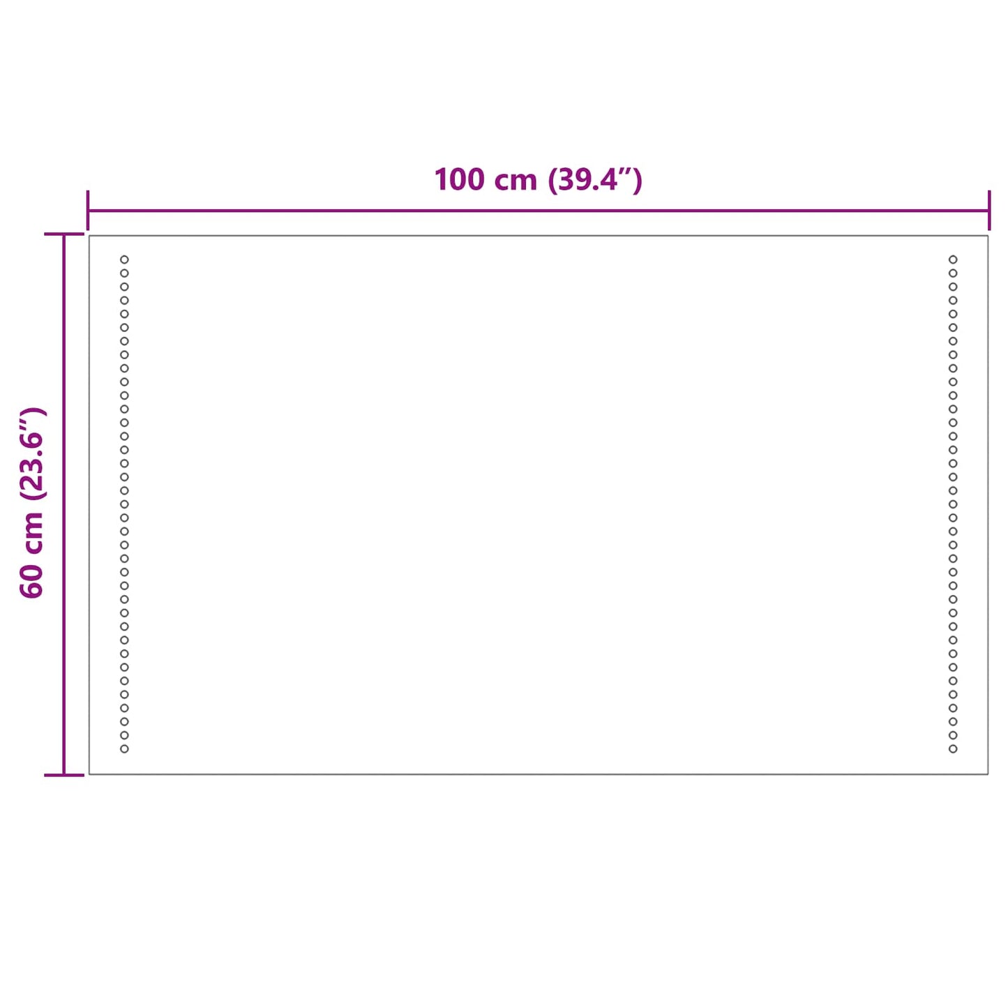 LED-Badezimmerspiegel Transparent 100 x 60 cm Gehärtetes Glas