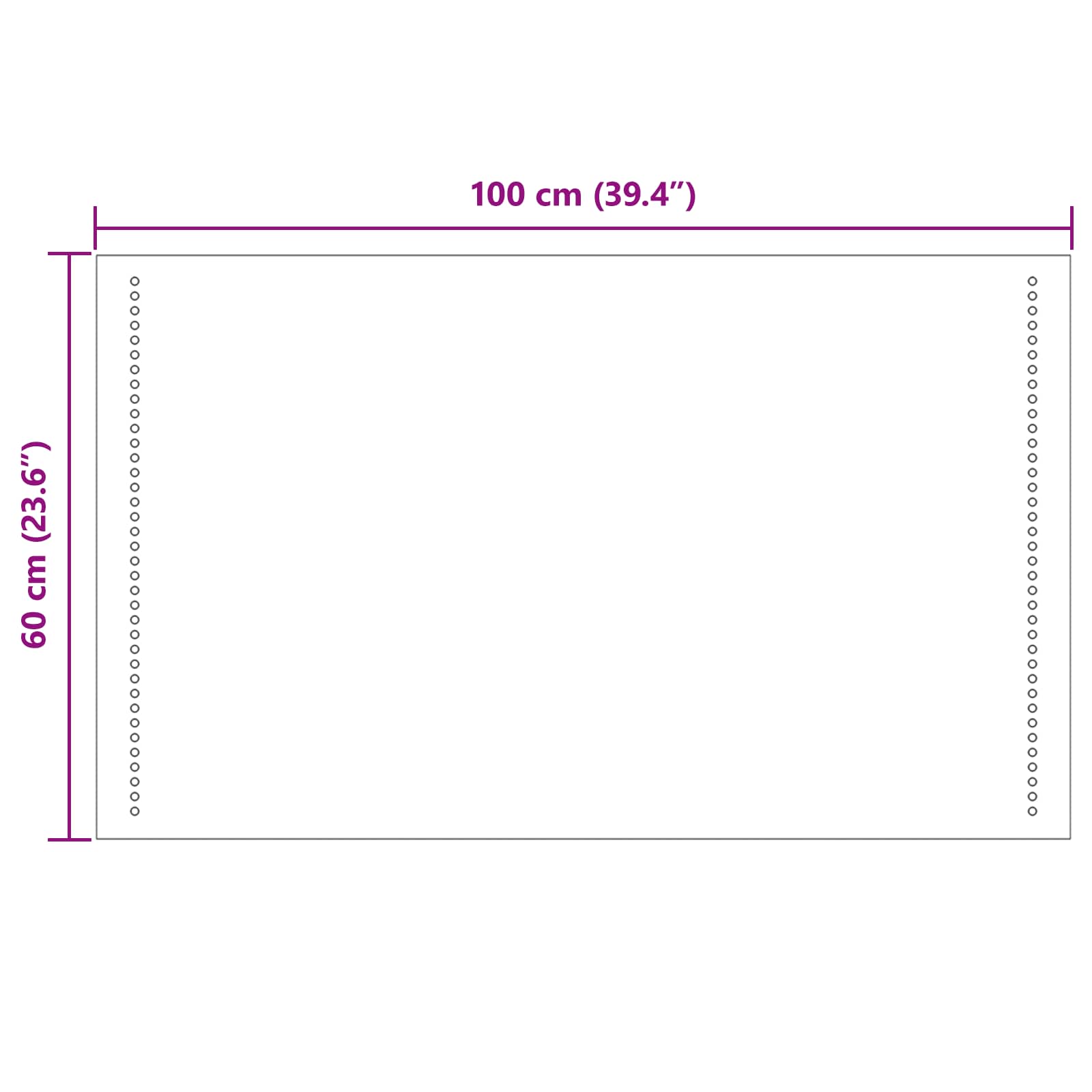 LED-Badezimmerspiegel Transparent 100 x 60 cm Gehärtetes Glas