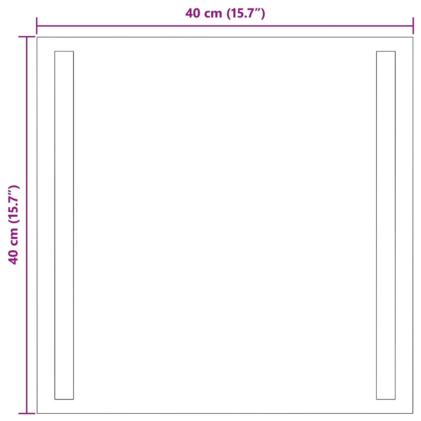 LED-Badezimmerspiegel Transparent 40 x 40 cm Gehärtetes Glas