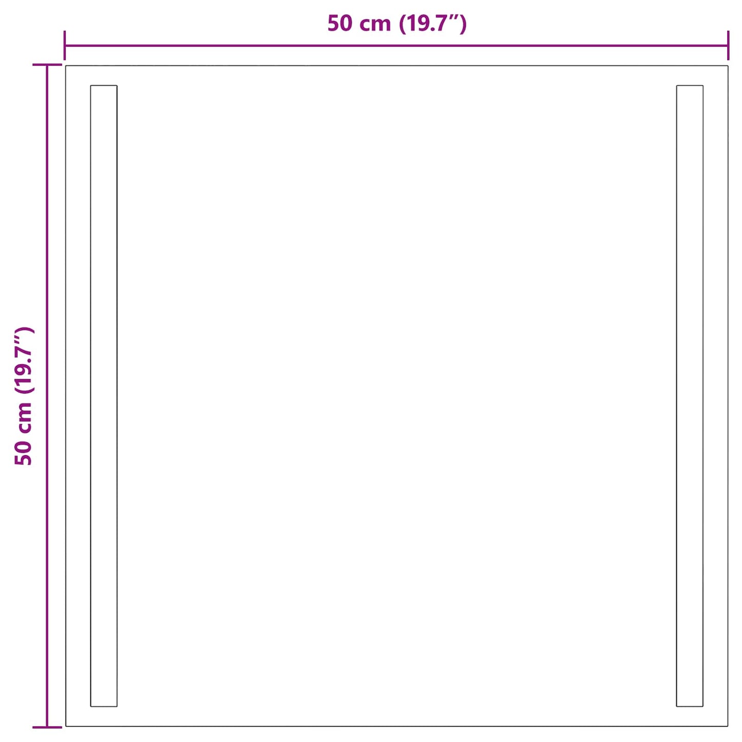 LED-Badezimmerspiegel Transparent 50 x 50 cm Gehärtetes Glas