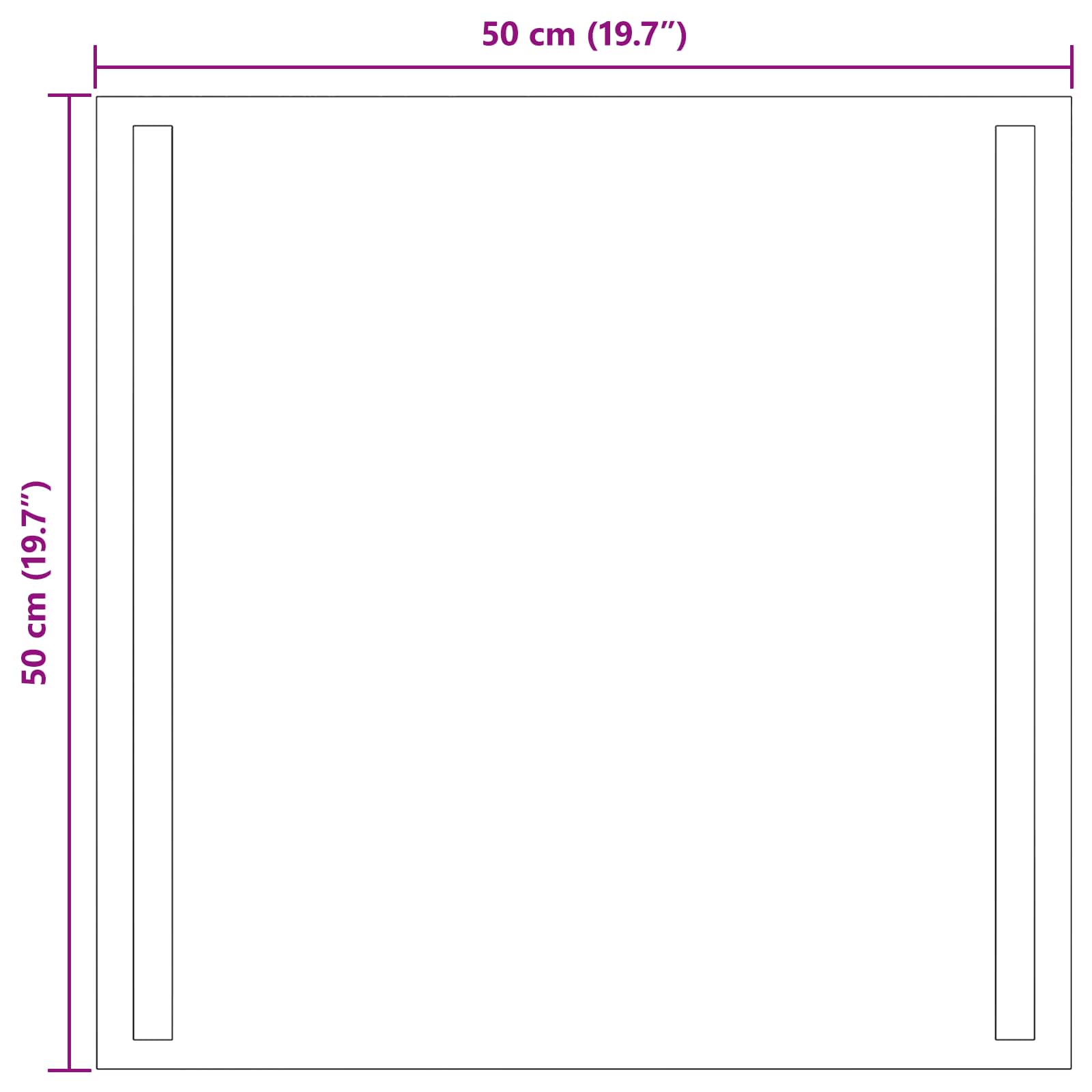LED-Badezimmerspiegel Transparent 50 x 50 cm Gehärtetes Glas